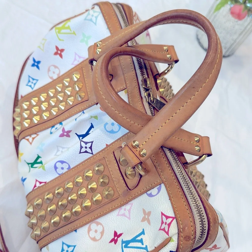 Authentic Louis Vuitton White Multicolor Courtney MM bag